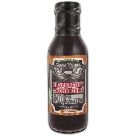 Croix Valley Blackberry Ancho Chile BBQ Wing Sauce -fles 354g