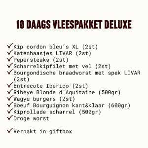 10 daags Vleespakket Deluxe (2 p)