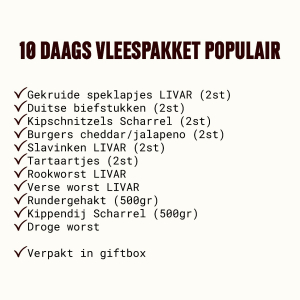 10 daags Vleespakket Populair (2 p)