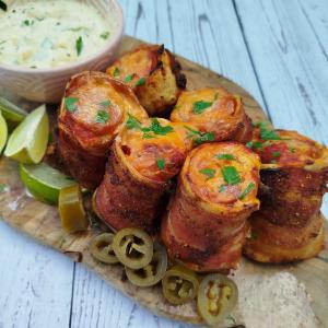 Bacon sausage wraps