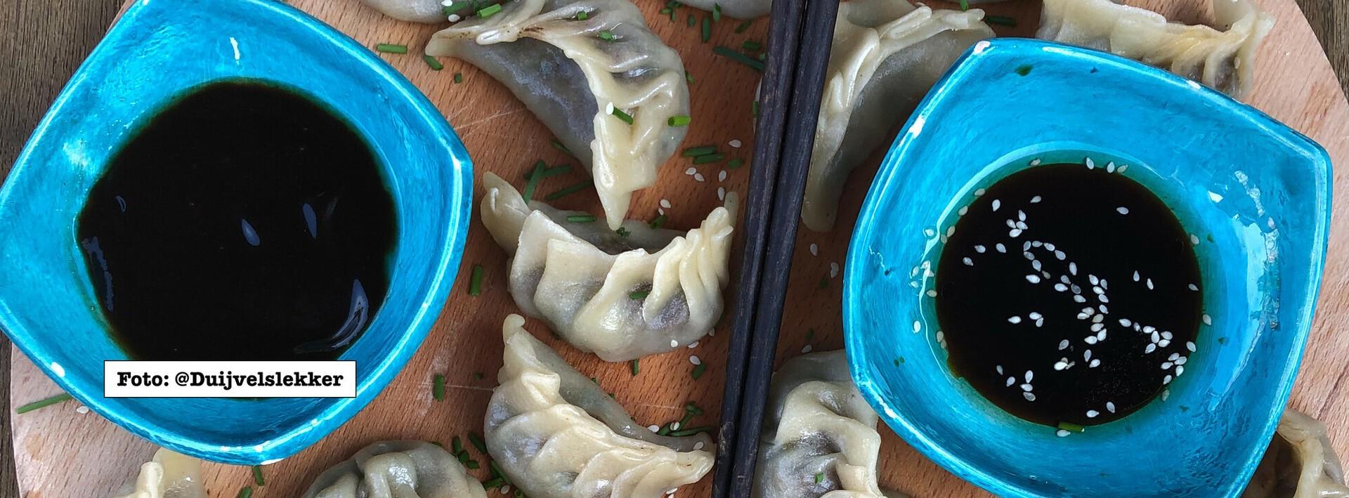 Gyoza van pulled beef van de BBQ