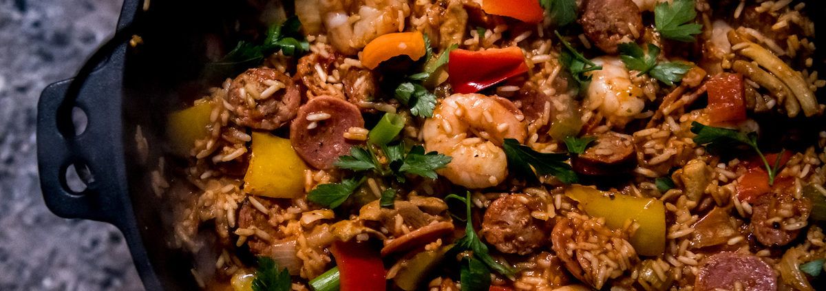 Jambalaya met gerookte worst