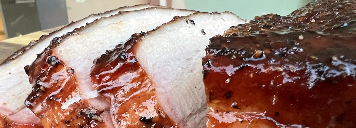 Pork belly met maple syrup glaze