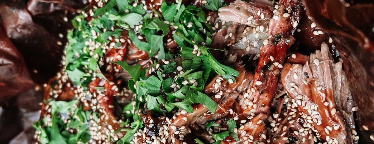 Spicy Asian pulled lamb