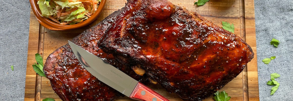 St Louis Style ribs met coleslaw